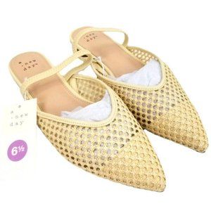 New Day Size 6.5 Amabel Natural Ivory Woven Flats Sling Back